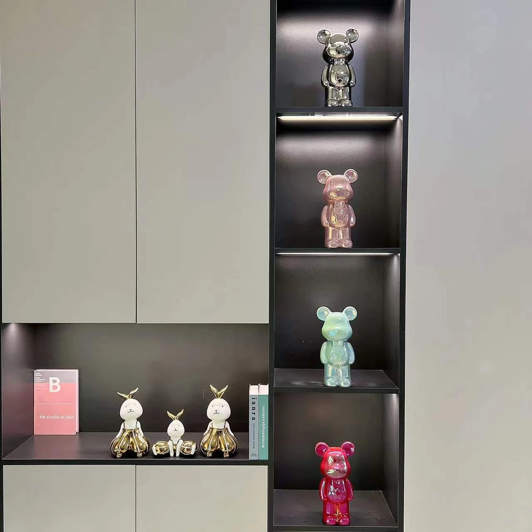 时迪馨陶瓷幻彩暴力熊潮玩组合套装酒柜书房餐边柜客厅玄关装饰品