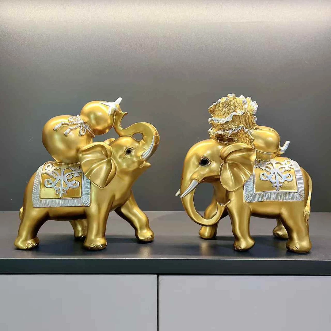 葫芦大象摆件客厅酒柜电视柜创意玄关家居装饰礼物桌面工艺品