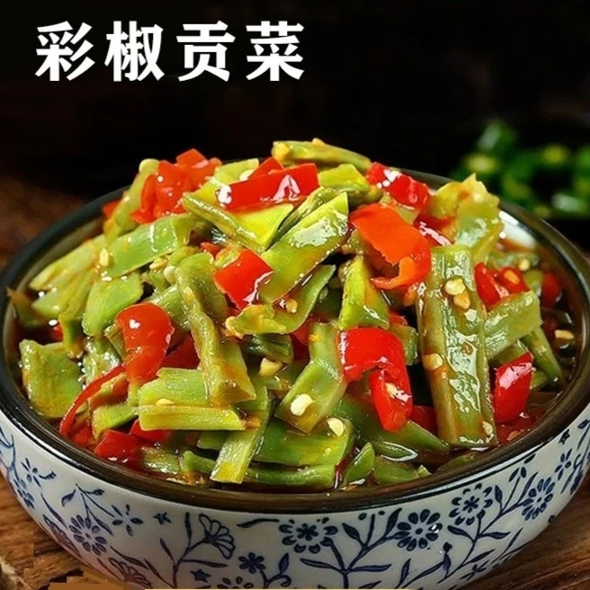 脆嫩贡菜辣椒酱香辣拌面零食开胃下饭菜贡菜即食凉拌菜下饭菜小吃