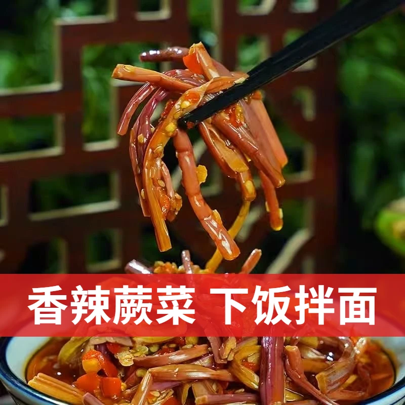 香辣蕨菜山野菜即食下饭菜拌饭酱湖南特产剁辣椒咸菜凉拌腌制酱菜