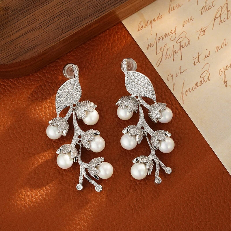 铜合金合成锆石耳饰 5849【伊莎公主】超仙设计师高奢耳钉耳环耳坠