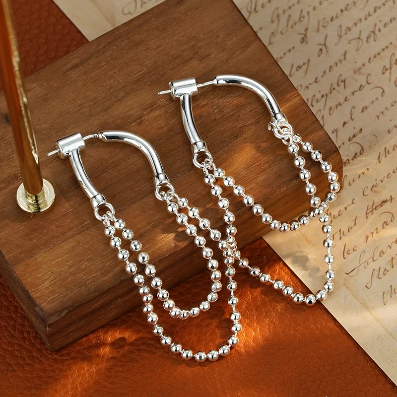 铜合金耳饰 5698 个性长款时尚OL创意链条设计感气质百搭流苏耳环