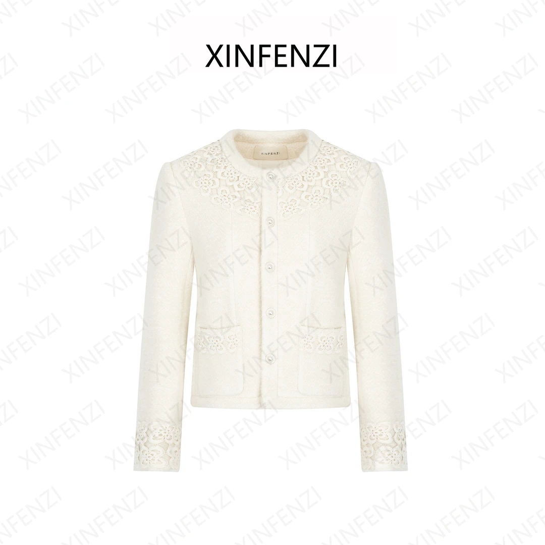 【俏佳人】精致拼花边小香外套 WJK32510