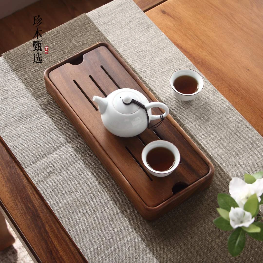 【大储水】南美胡桃木福满干泡储水茶盘实木茶台茶具38**4cm