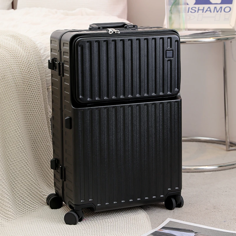 铝框多功能登机行李箱男士时尚高档轻便密码24寸超大密码箱行李箱