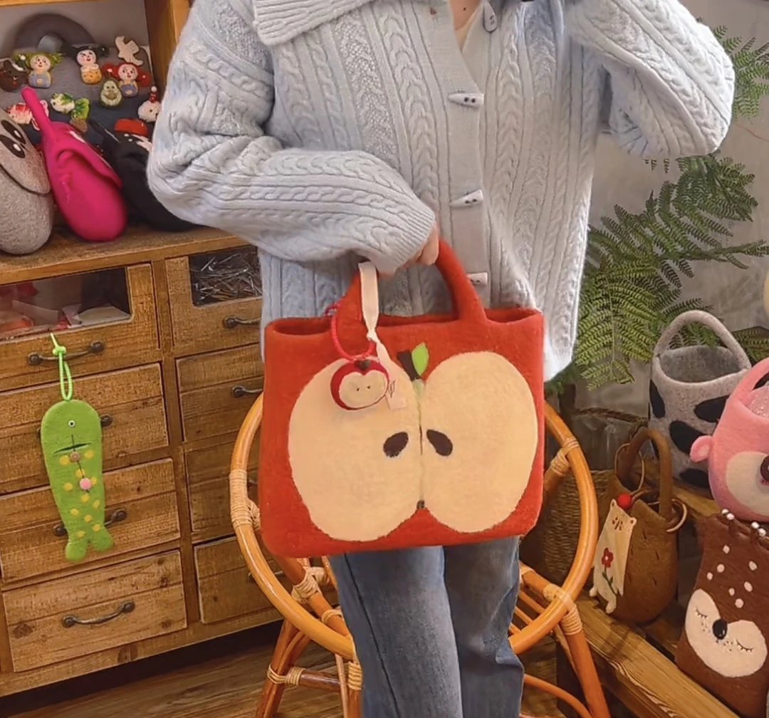 毛毡苹果手提包（不含挂件）
