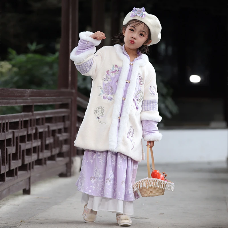 【糖玉麻麻】女童秋冬款山雾中国风汉服套装9651