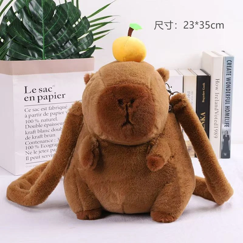 【冲刺800万粉丝】寸芽CY 双肩包卡皮巴拉大容量卡通水豚公仔玩偶