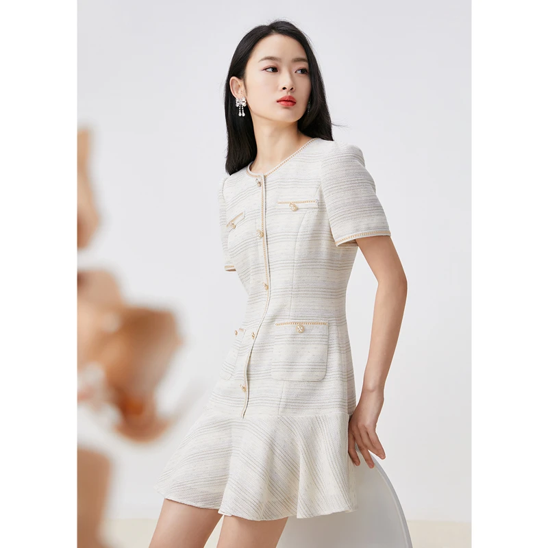 missCOCOON【薄荷曼波千金玛德琳】夏新女直身A裙针织夏季复古