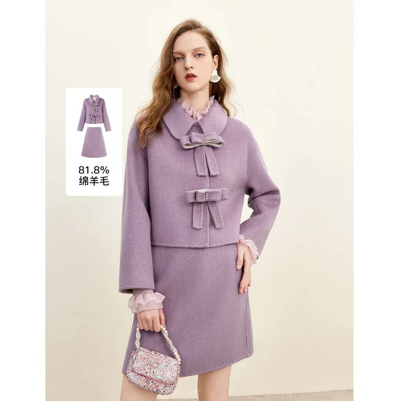 可可尼COCOON秋季新款短款外套女初秋减龄一整套穿搭小香风套装裙