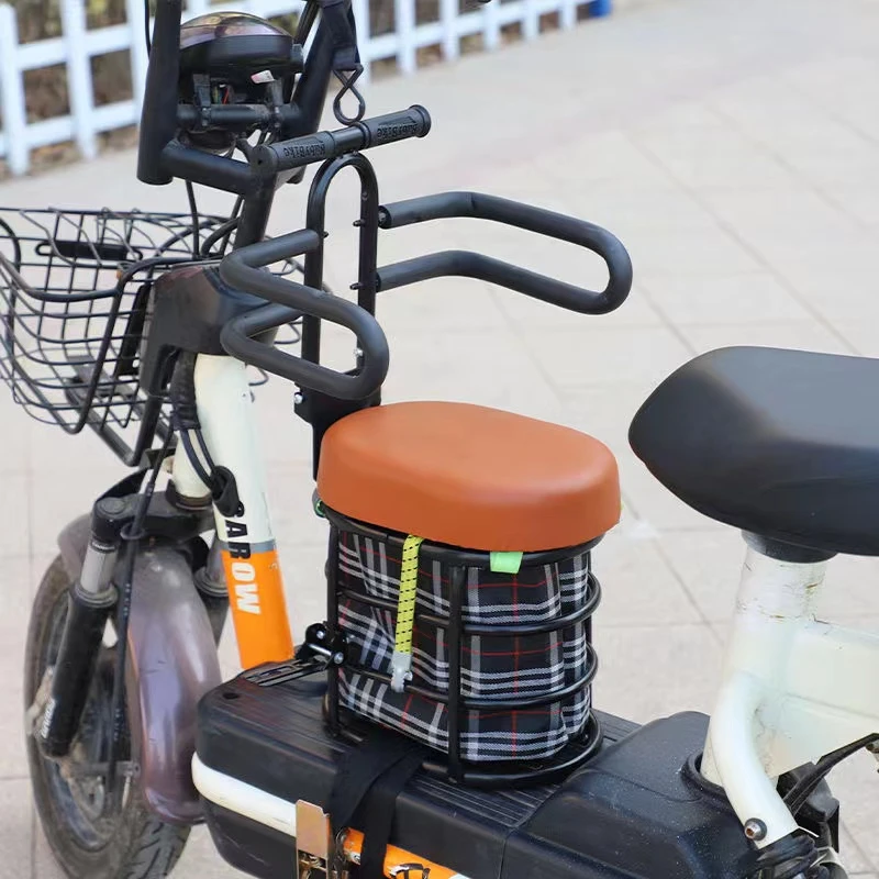 加大前置儿童座椅多功能宝宝椅子电瓶车小孩座椅电摩前坐储物筐