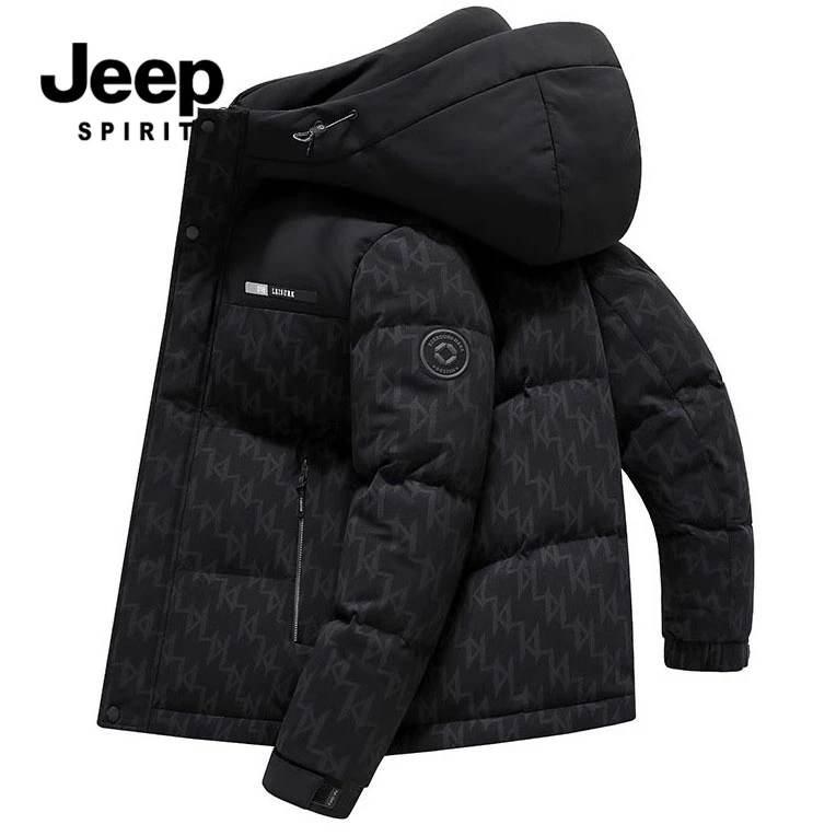 JEEPSPIRIT吉普男士秋冬季羽绒服加厚保暖休闲时尚连帽极寒男外套