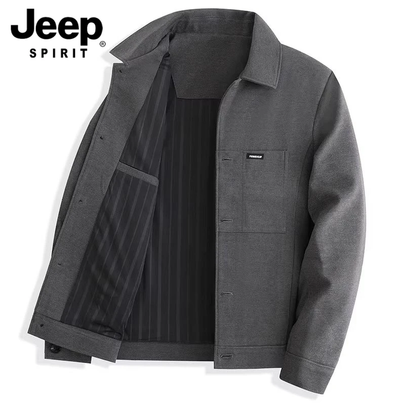 JEEPSPIRIT吉普男士夹克秋季宽松帅气百搭上衣休闲潮流简约男外套