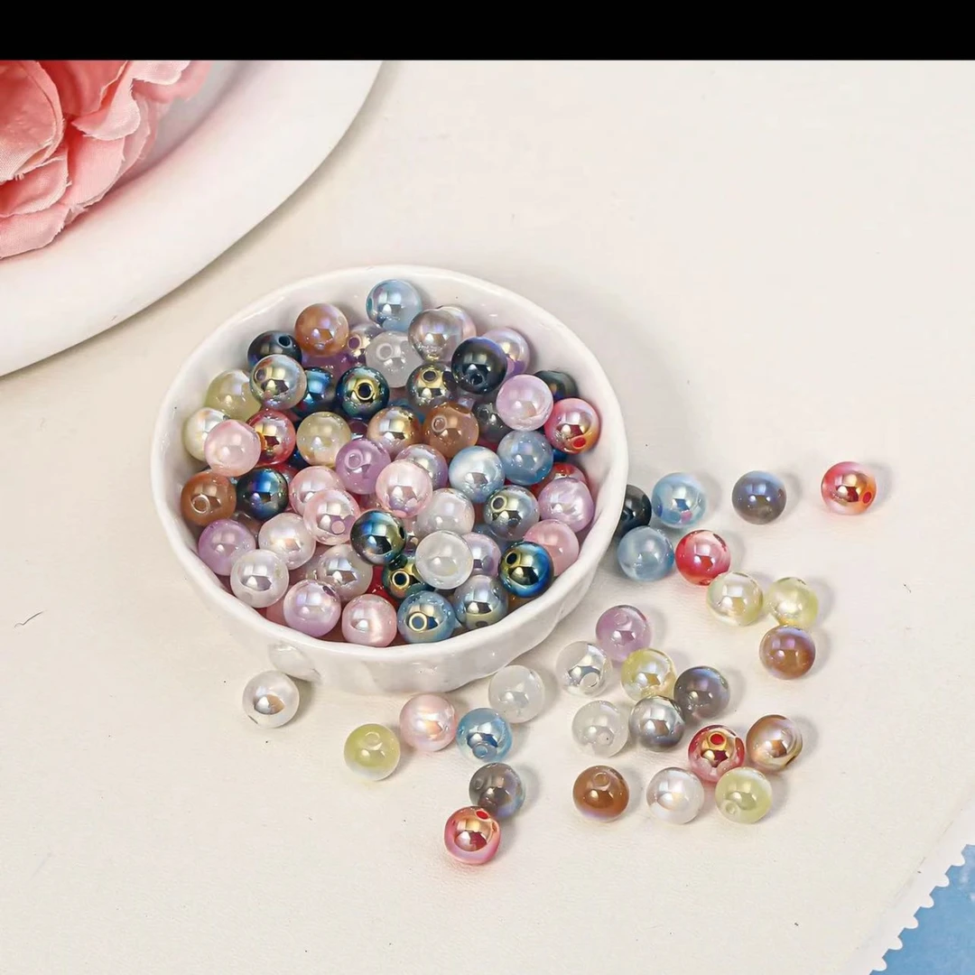 【海家】百变猫眼直孔通孔卡6圆珠手机链钥匙串手工diy饰品配件