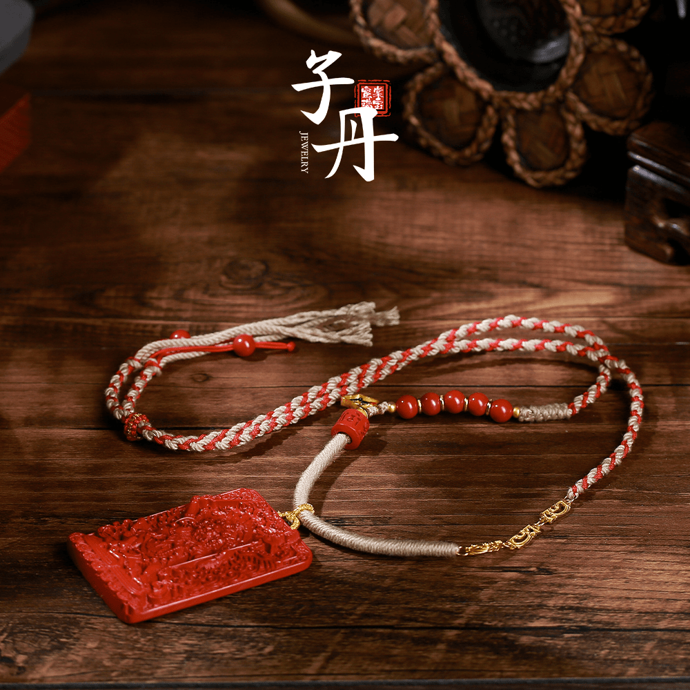 含辰砂工艺品【蜜棠珠宝】 朱砂DIY吊坠 （大黑天） H4-029