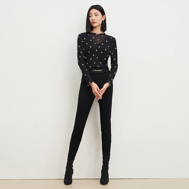 中腰紧身提臀小脚九分裤ZV01758/ZV01759