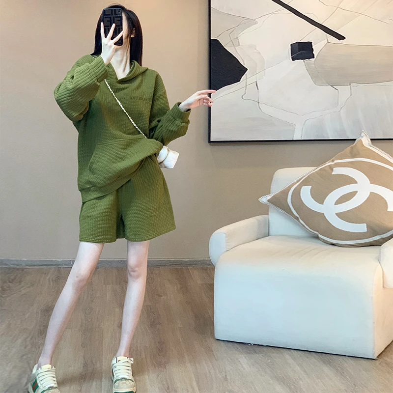 港风复古运动休闲套装女春秋2025新款时尚宽松炸街卫衣卫裤两件套
