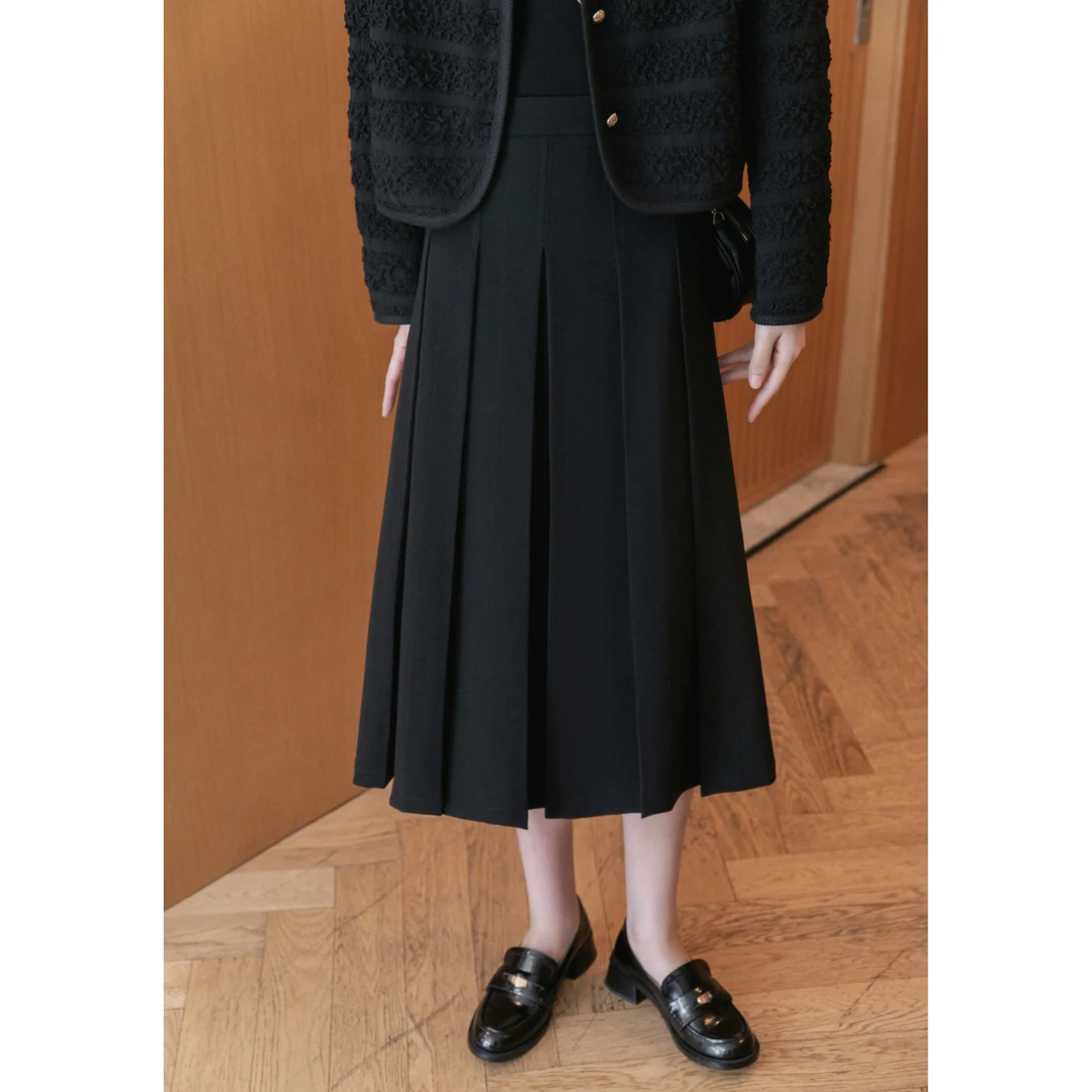 裙半身裙中长款百褶裙百搭外出洋气裙子