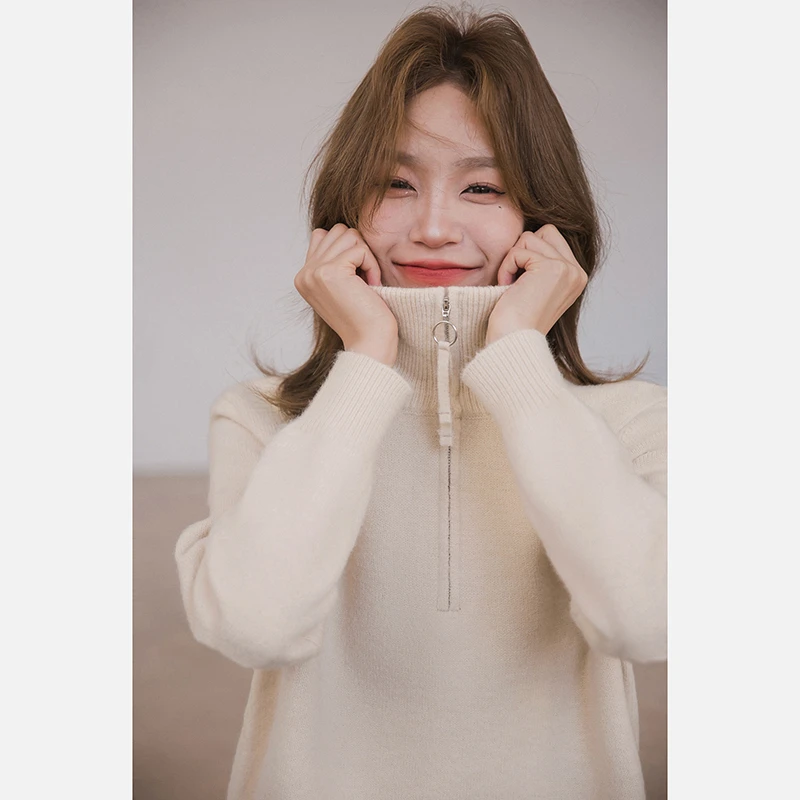 【季末折扣】小谷粒毛衣女短款新款小个子简约高领上衣