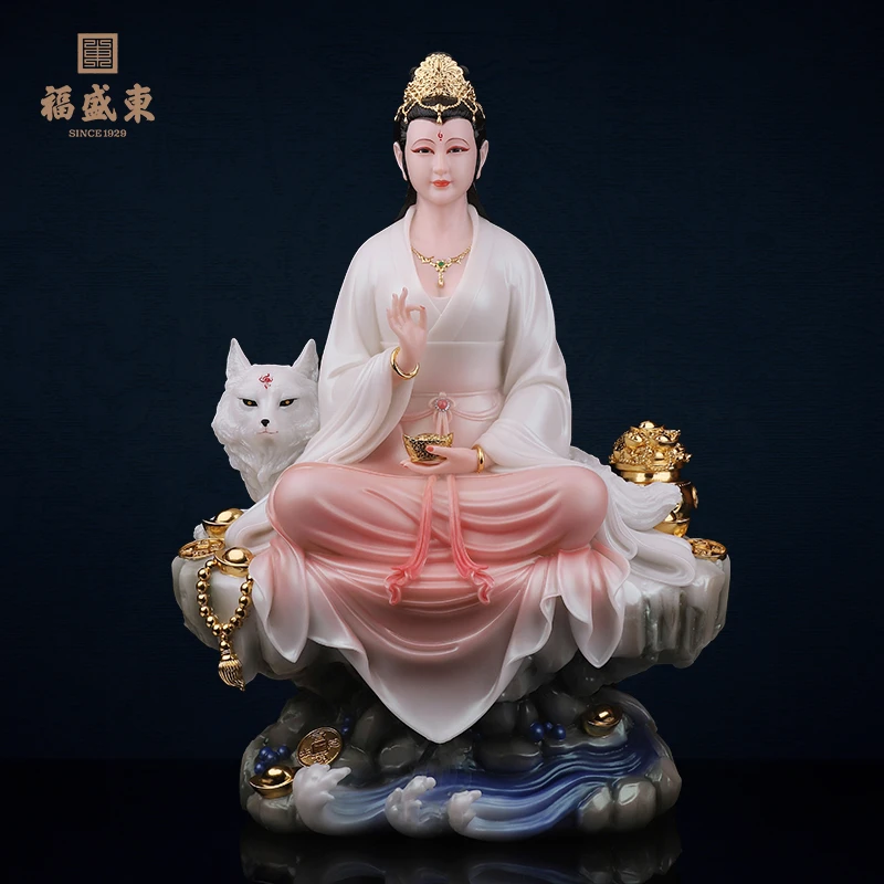 九尾狐汉白玉女狐仙居家东北堂口九尾娘娘无尾九尾灵狐家用摆件