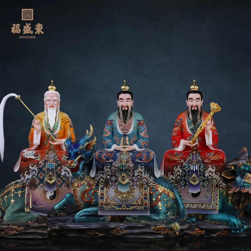 三清道祖汉白玉道德天尊元始天尊灵宝天尊骑牛太上老君家用摆件
