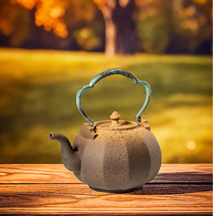 台湾岩矿烧水壶老岩泥1.3L四季柔水煮茶电陶壶非陶作坊