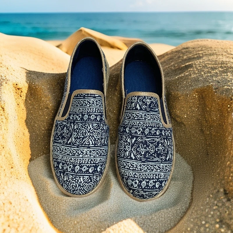 低帮板鞋民族风潮鞋老北京布鞋舒适千层底懒人一脚蹬平底女鞋