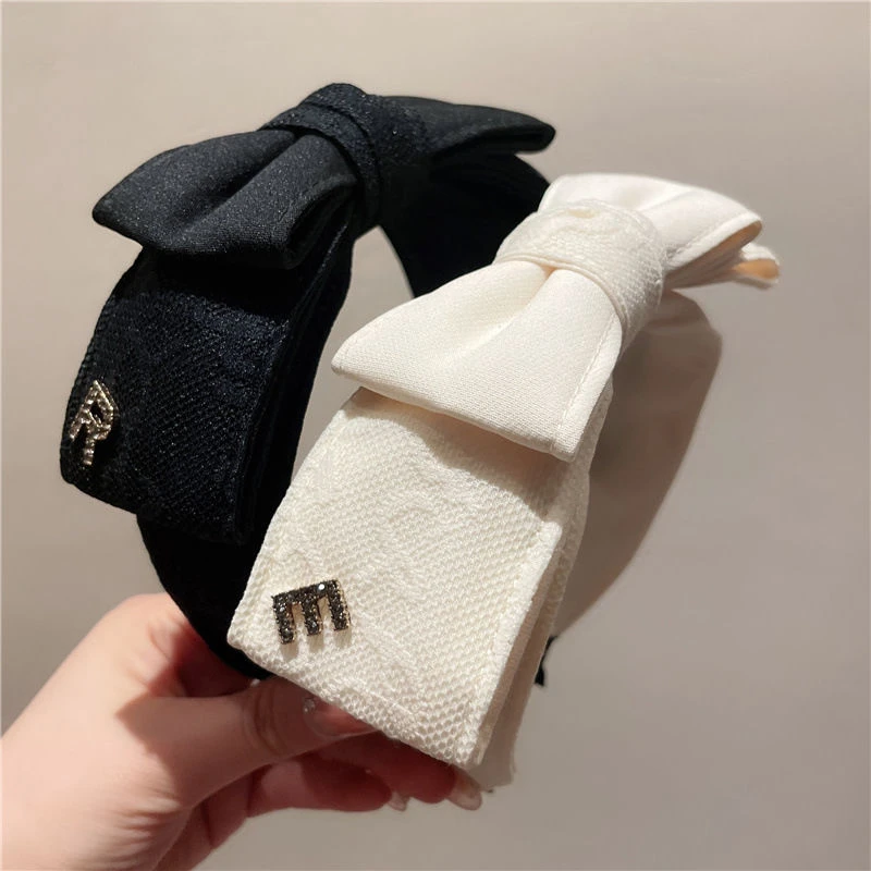 简约轻奢洗脸发箍蝴蝶结增高颅顶宽边发饰气质头箍