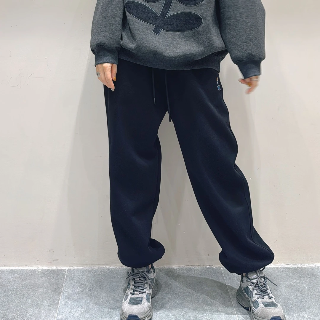 喜悦出品｜琴叶新款加绒｜韩版卫裤百搭宽松纯色不加绒卫裤