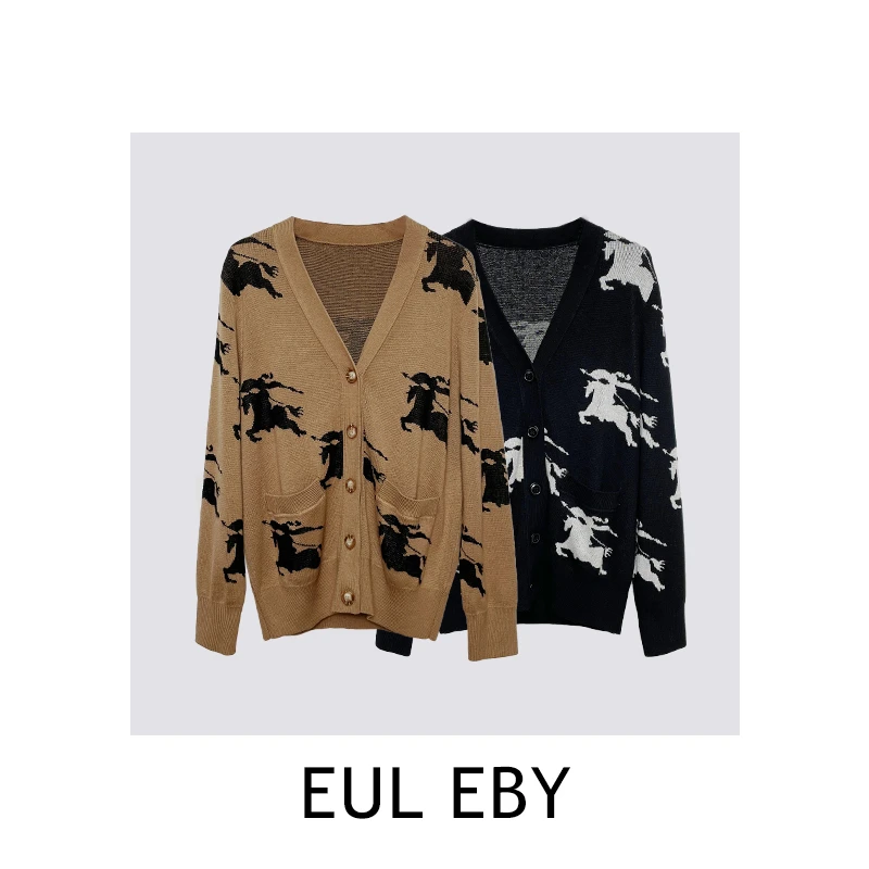 【EUL EBY】BUR家战马毛衣开衫101859#