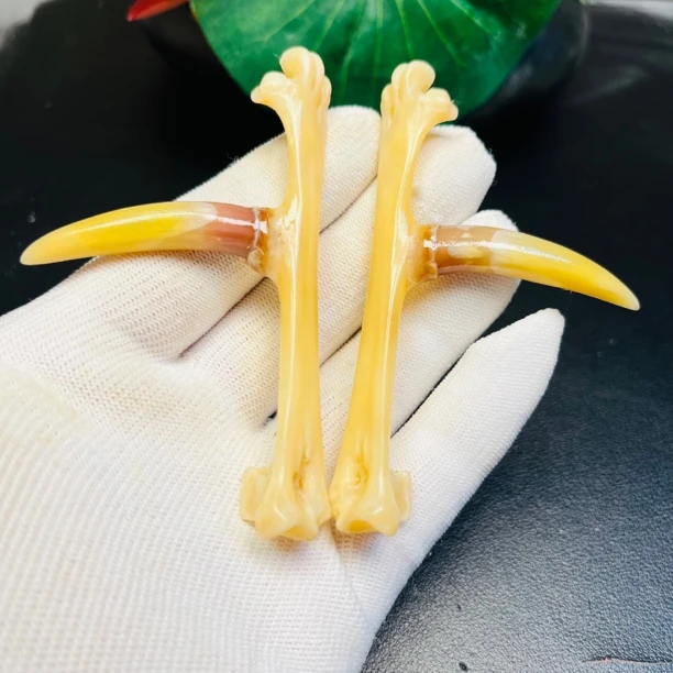 沉醉骨艺工艺品玉化骨一对