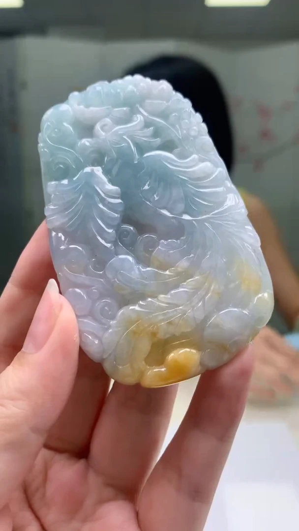 【闪购商品】定制翡翠未镶嵌4919yx-毛货挂件12凤凰