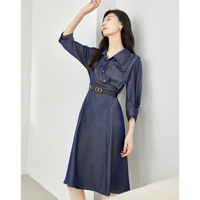 【丽公主专属】梵希蔓牛仔连衣裙女春秋2023年新款法式裙子72117