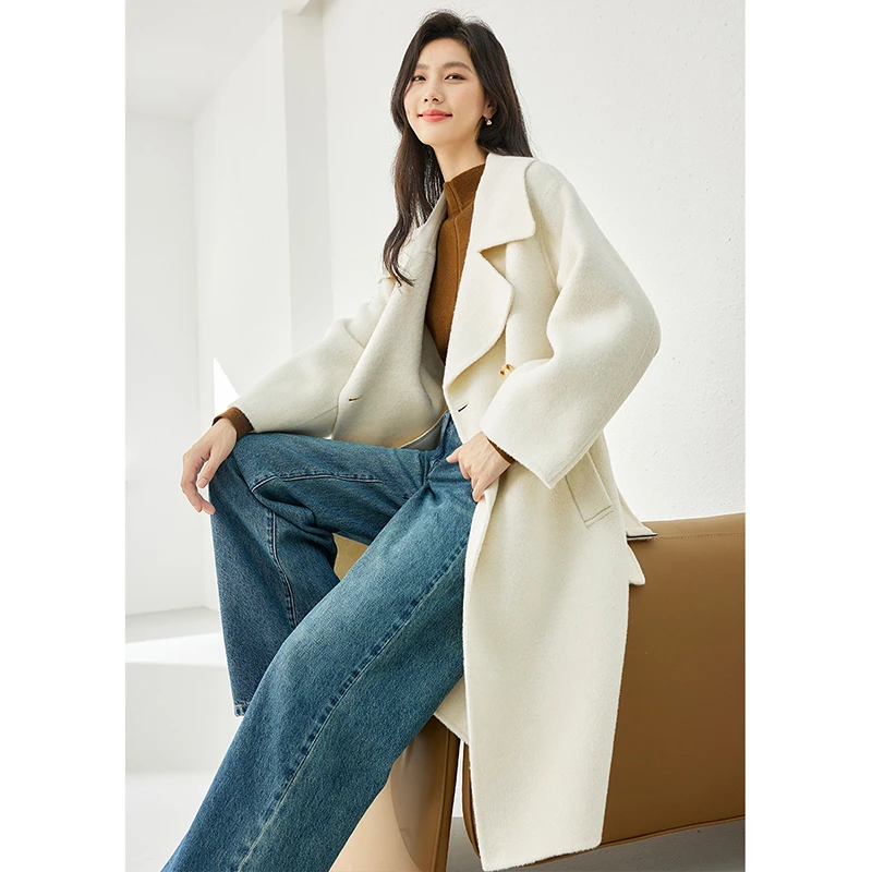 【程总专属】梵希蔓都市休闲大翻领双面呢大衣50736