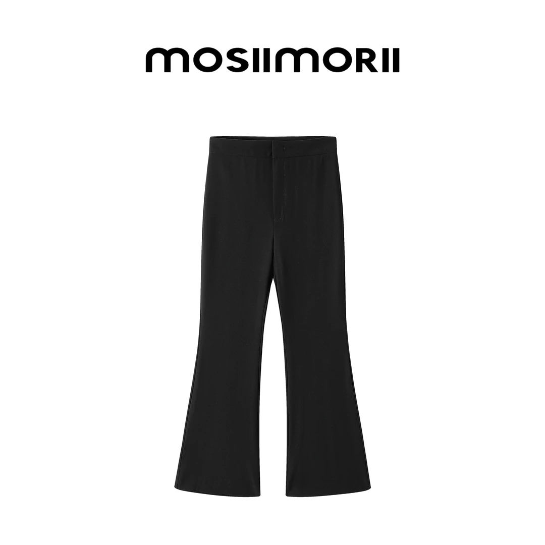 【休闲喇叭裤】夏季薄款休闲直筒设计师黑宽松休闲长裤