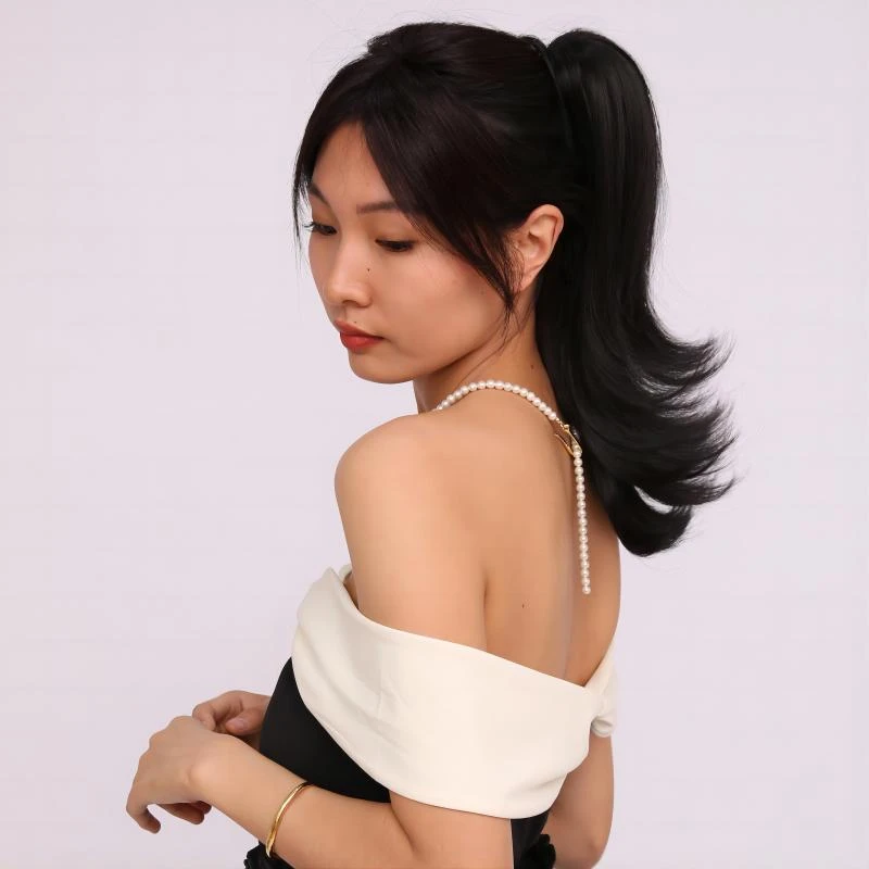 LUCY LEE 浪潮抓夹芭比卷马尾辫子高颅顶仿真发长卷发增发量假发