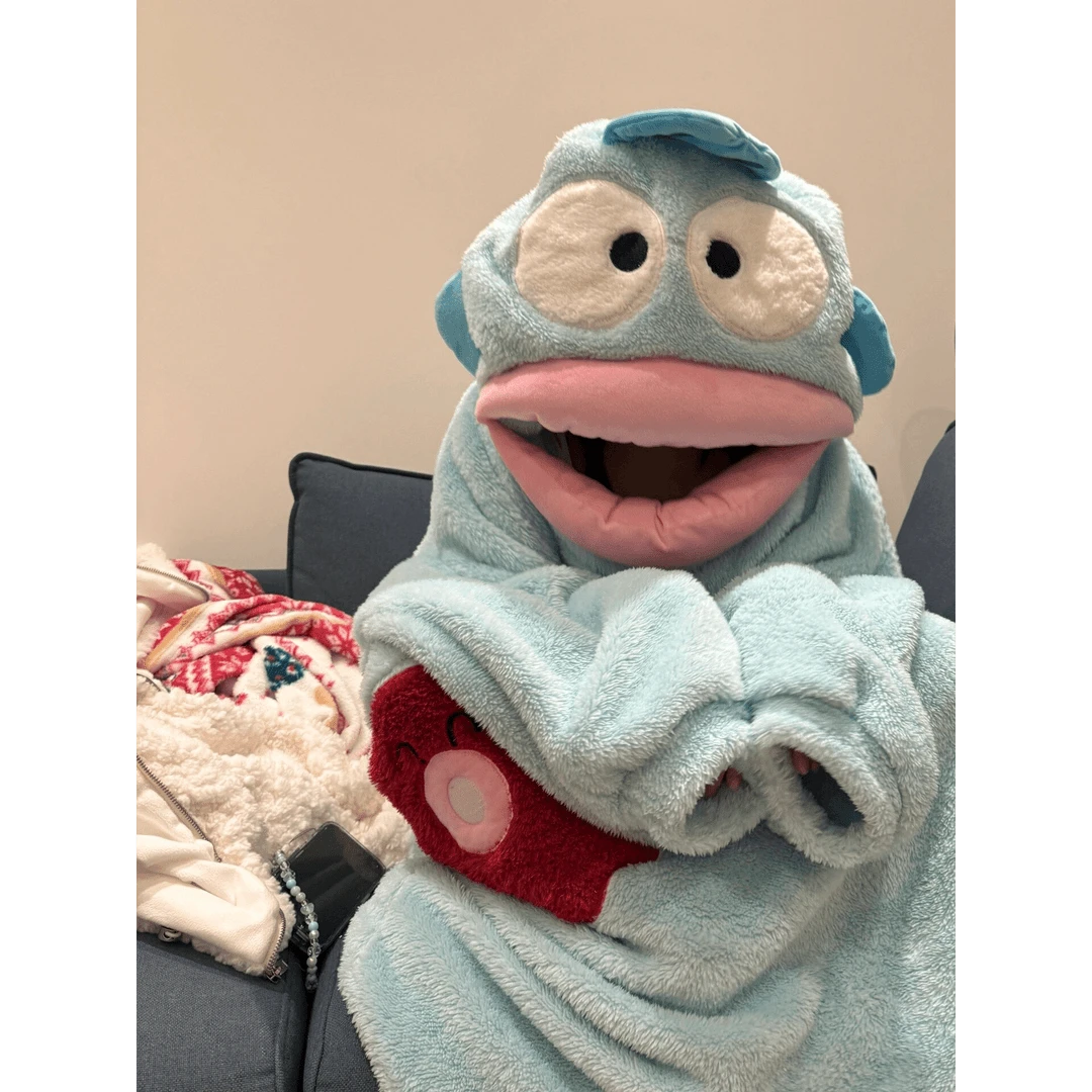 小丑鱼珊瑚绒连体睡衣女冬季加绒加厚卡通搞怪趣味家居服毛绒睡袍