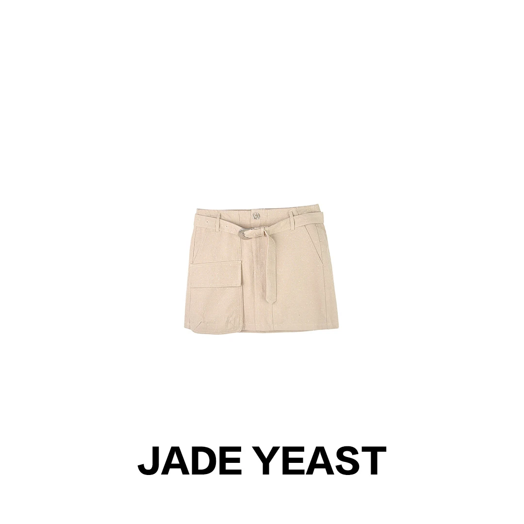 JADE YEAST|设计款卡其半身短裙-39007