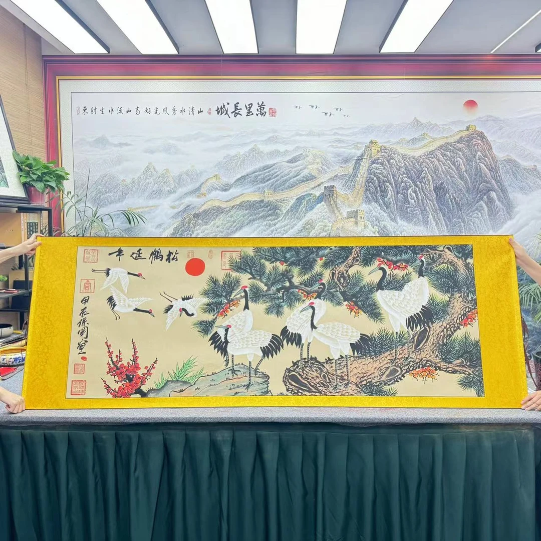 汪保国-国画松鹤延年-卷轴