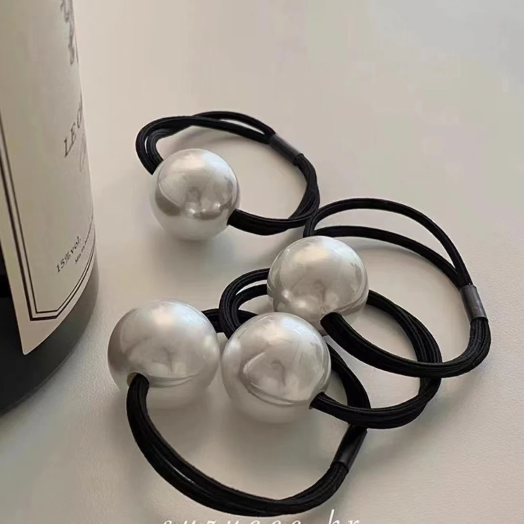 大珍珠新款发绳头绳皮筋2024高弹力头发简约发圈气质丸子发饰发圈