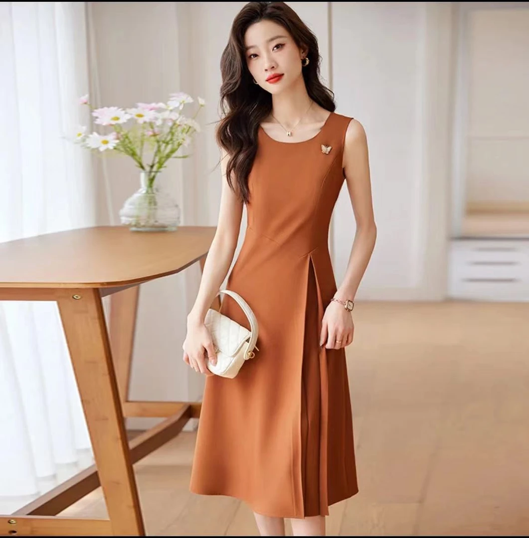 时尚吊带裙女穿搭春秋新款高级感背心连衣裙打底无袖高端ZZ-2