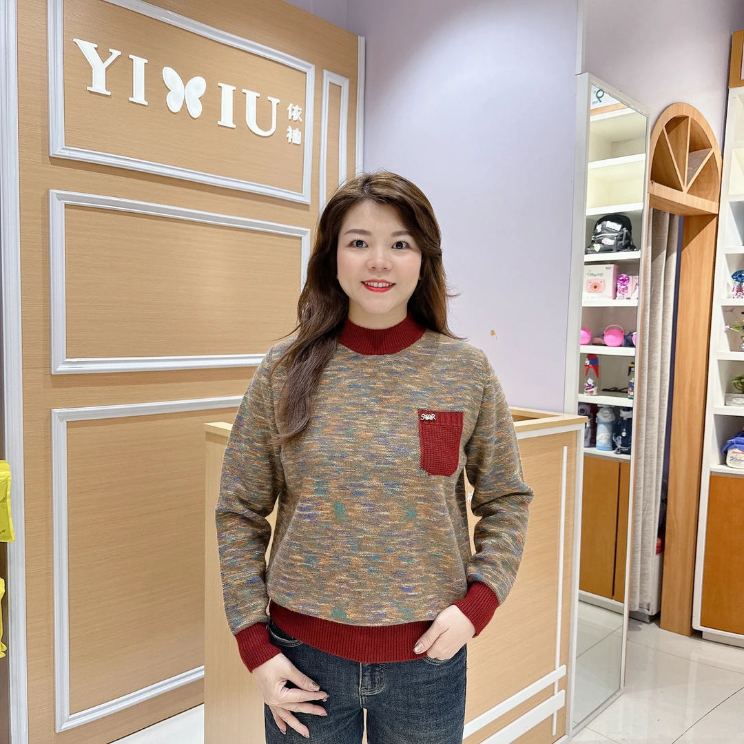高档毛衣6-199101女士秋冬高档圆领舒适保暖毛衫