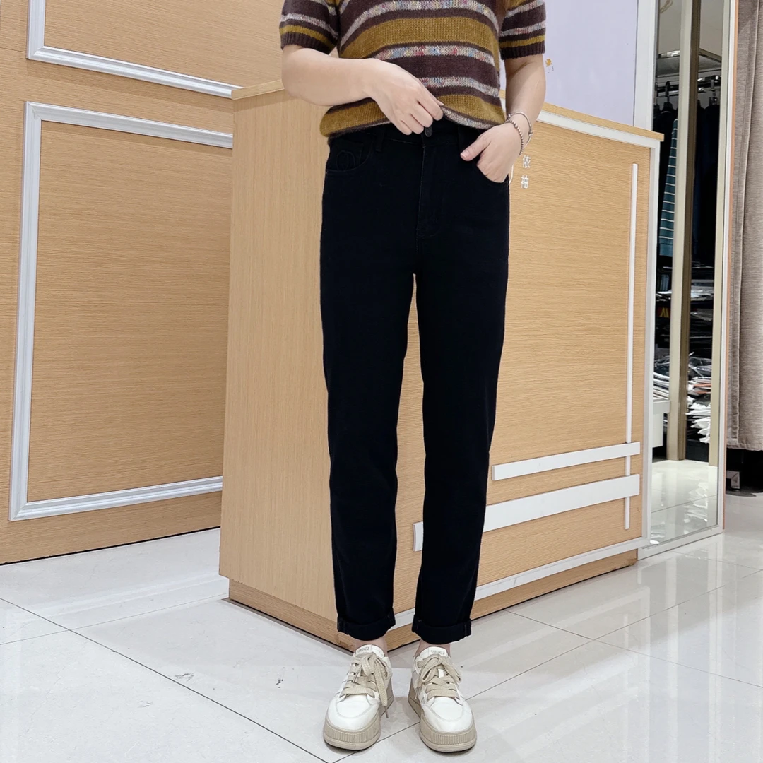 高档时尚南韩牛仔裤5-5573女士秋季弹力哈伦百搭拉链/长96厘米