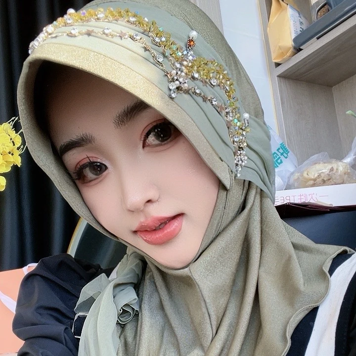 新款飘带减龄硬帽檐头套