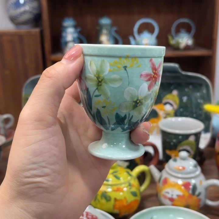 瓦当景德镇釉下手绘陶瓷。