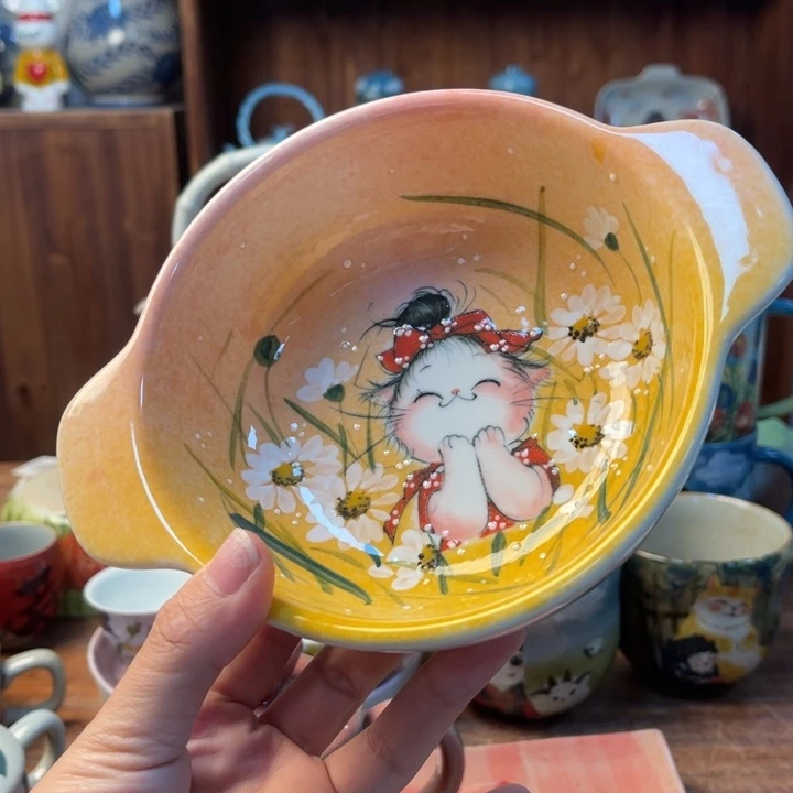 瓦当景德镇釉下手绘陶瓷。