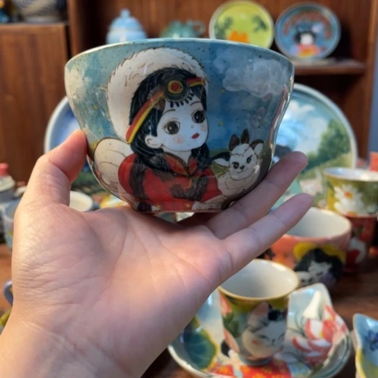 瓦当景德镇釉下手绘陶瓷