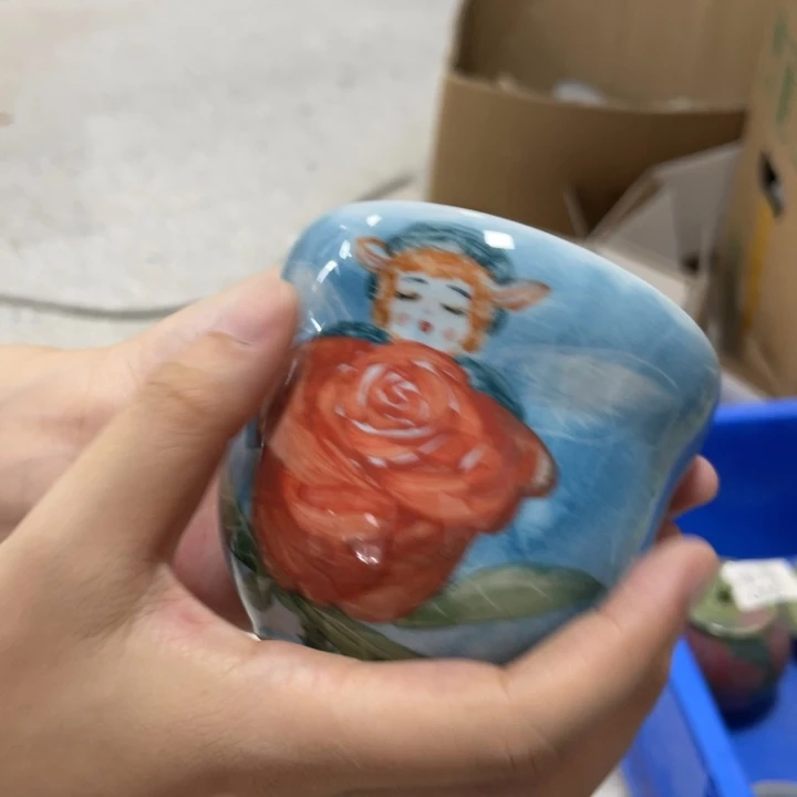 瓦当景德镇釉下手绘陶瓷。
