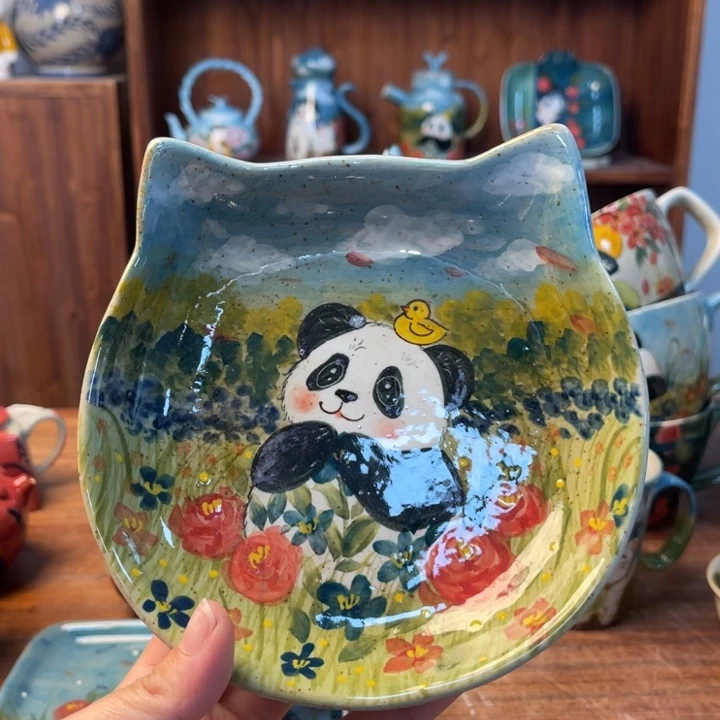 瓦当景德镇釉下手绘陶瓷。
