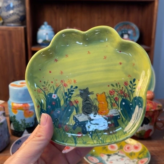 瓦当景德镇釉下手绘陶瓷。